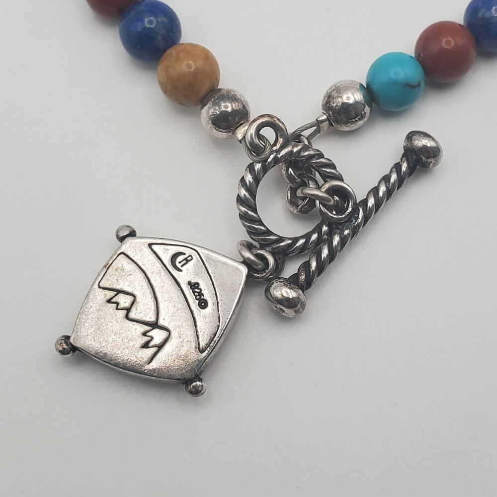 Carolyn Pollack Relios Sterling 925 Silver Multi Gemstone Bead Necklace 16 in. - Picture 5 of 7